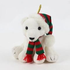 Chosun International Polar Bear Plush Christmas Ornament 6" FLAWED