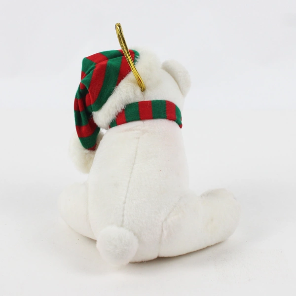 Chosun International Polar Bear Plush Christmas Ornament 6" FLAWED