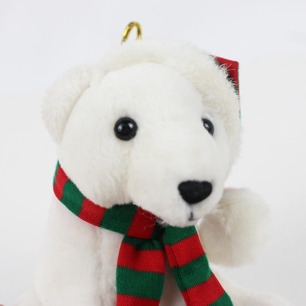Chosun International Polar Bear Plush Christmas Ornament 6" FLAWED