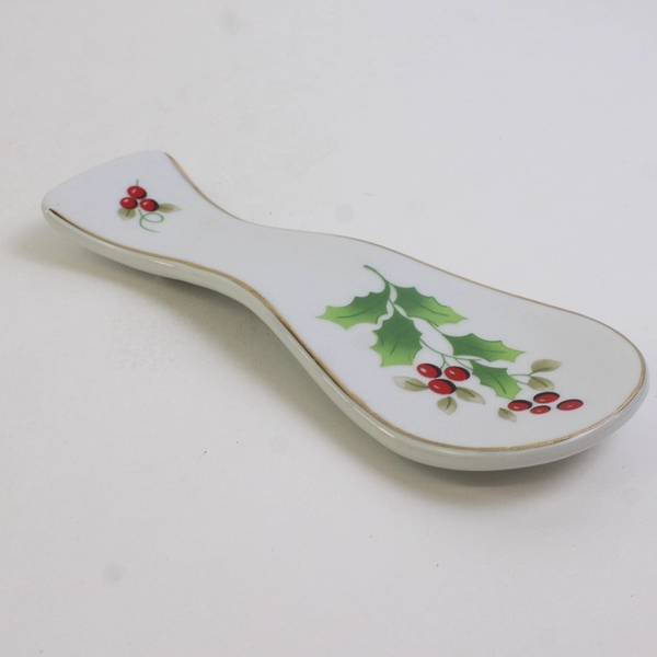 Royal Norfolk 8" Christmas Holly & Berries Spoon Rest 