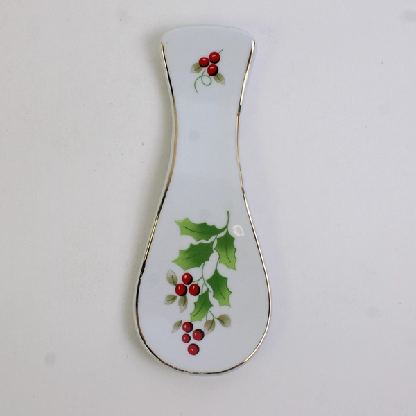 Royal Norfolk 8" Christmas Holly & Berries Spoon Rest 