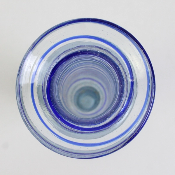 Unbranded Handblown Twisted Blue/Clear Glass Bud Vase/Candle Holder 7.5" Tall