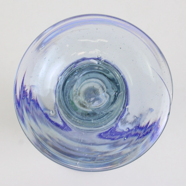 Unbranded Handblown Twisted Blue/Clear Glass Bud Vase/Candle Holder 7.5" Tall
