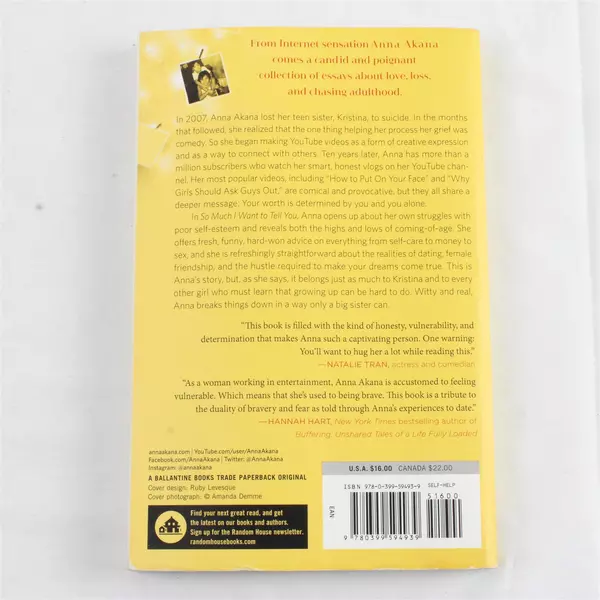 So Much I Want to Tell You: Letters to My Little Sister Paperback