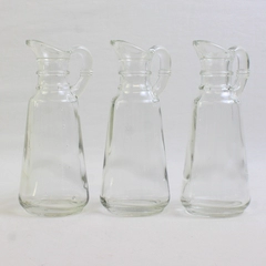 Lot Of 3 Anchor Hocking Presence Clear Glass Cruets Without Stoppers 5.75" Tall