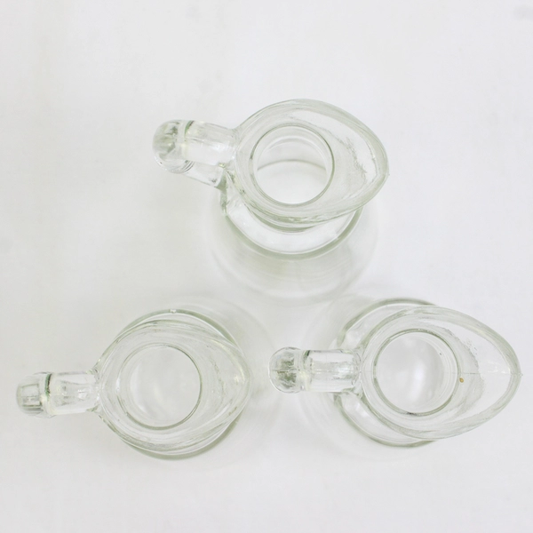 Lot Of 3 Anchor Hocking Presence Clear Glass Cruets Without Stoppers 5.75" Tall
