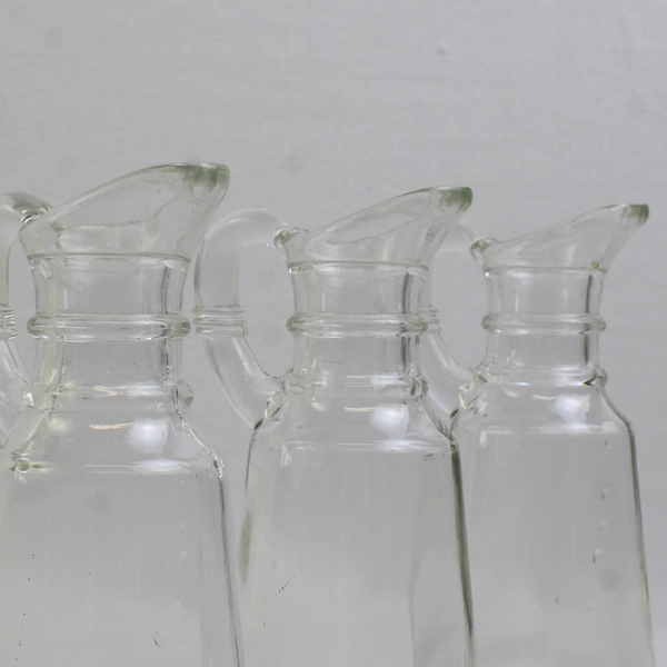 Lot Of 3 Anchor Hocking Presence Clear Glass Cruets Without Stoppers 5.75" Tall