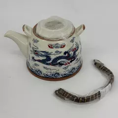 Mia Ko’s Best White Ceramic Teapot With Blue Dragon Open Box