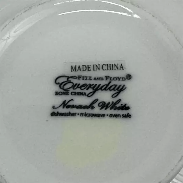 2009 Fitz & Floyd Nevaeh White Bone China Sugar Bowl and Creamer Set