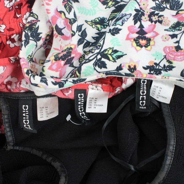 A Lot of 3 H&M Divided Women's Dresses 2 Floral Print & 1 Black Size 14