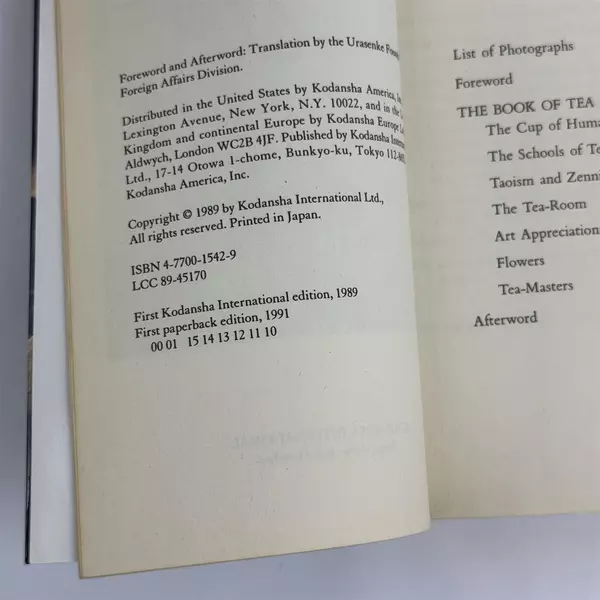 The Book of Tea by Kakuzo Okakura 1991 Trade Paperback Japanese Tea Philosophy