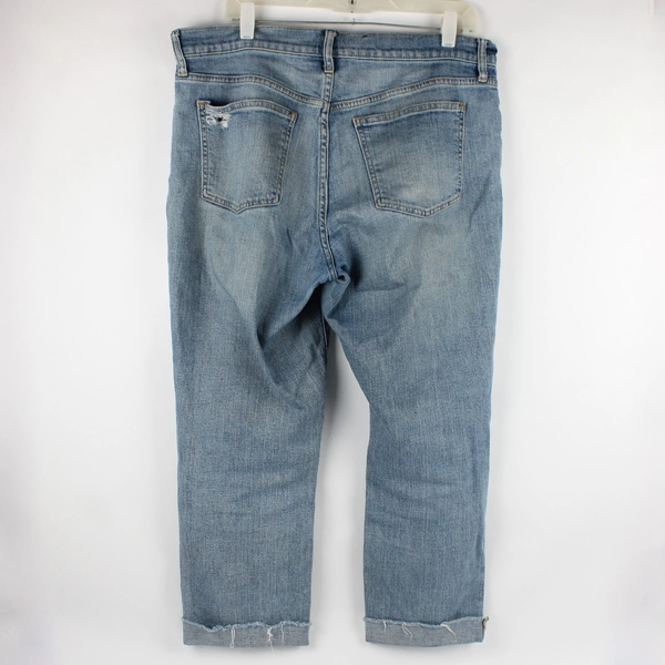 Gap Women's 12 Distressed Girlfriend Mid Rise Light Wash Denim Jeans