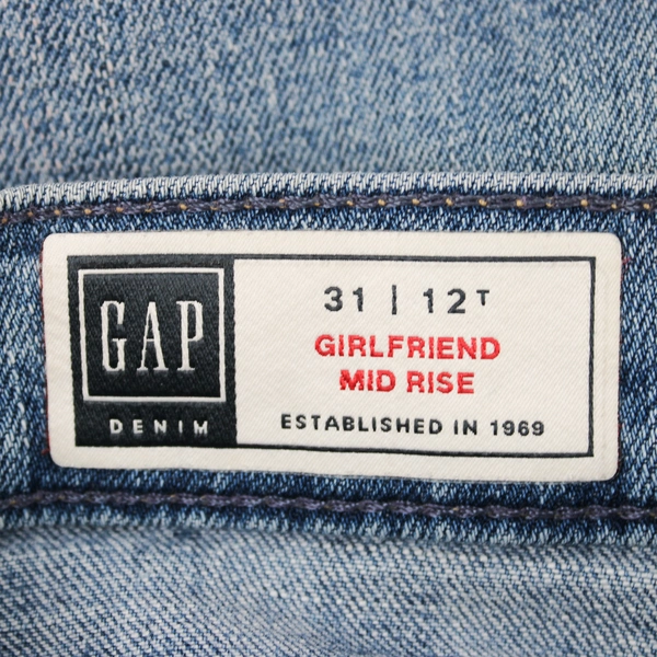 Gap Women's 12 Distressed Girlfriend Mid Rise Light Wash Denim Jeans