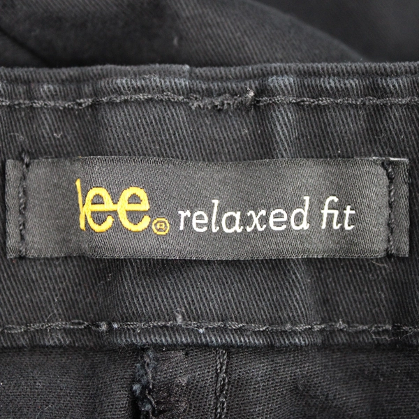 Lee Relaxed Fit Women's 8 Elastic Waist Black Denim Pants