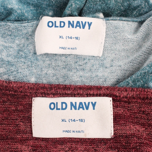 Lot of 2 Old Navy Juniors XL (14-16) Stretchy Long Sleeve Fitted Shirts