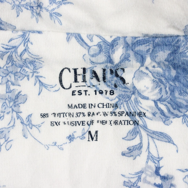 Set Of 2 Carole Hochman Blue/White Sleepware Set Top & Bottoms Womens Size M