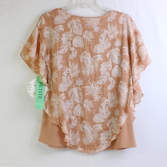 NWT Naif Peach Tropical Leaf Pattern Sleeveless Top Women's Size PXL