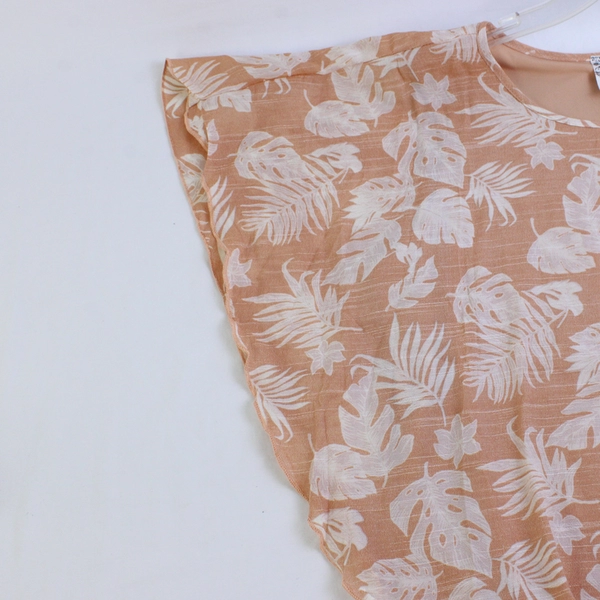 NWT Naif Peach Tropical Leaf Pattern Sleeveless Top Women's Size PXL