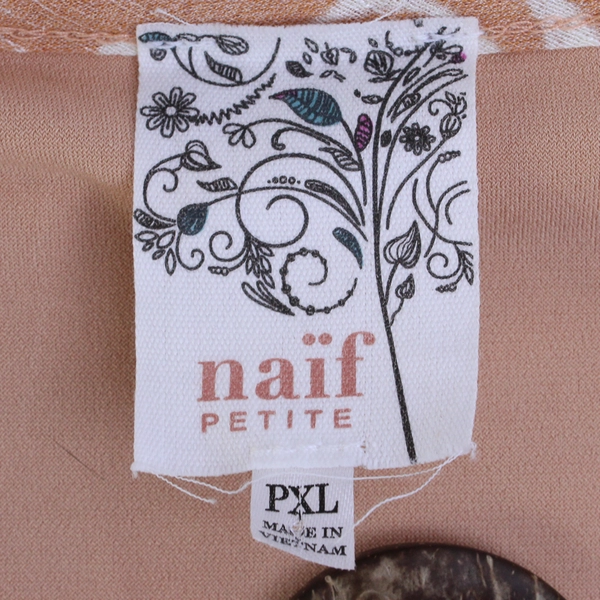 NWT Naif Peach Tropical Leaf Pattern Sleeveless Top Women's Size PXL