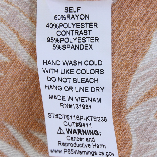 NWT Naif Peach Tropical Leaf Pattern Sleeveless Top Women's Size PXL