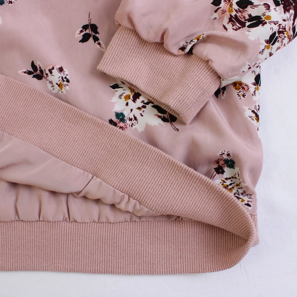 Xhileration Floral Pattern Pink Zip-Up Jacket Women's Size Large