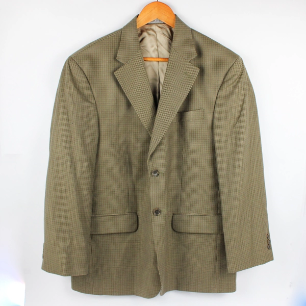 Stafford Men's 44R Brown Herringbone Wool Classic Fit Suit Jacket