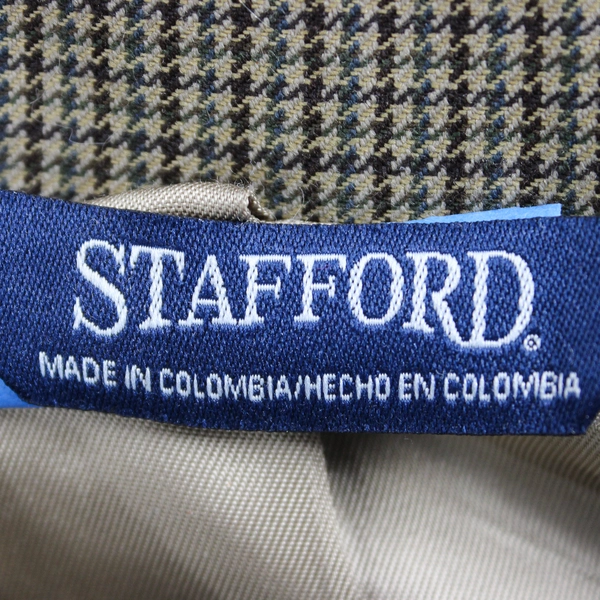 Stafford Men's 44R Brown Herringbone Wool Classic Fit Suit Jacket