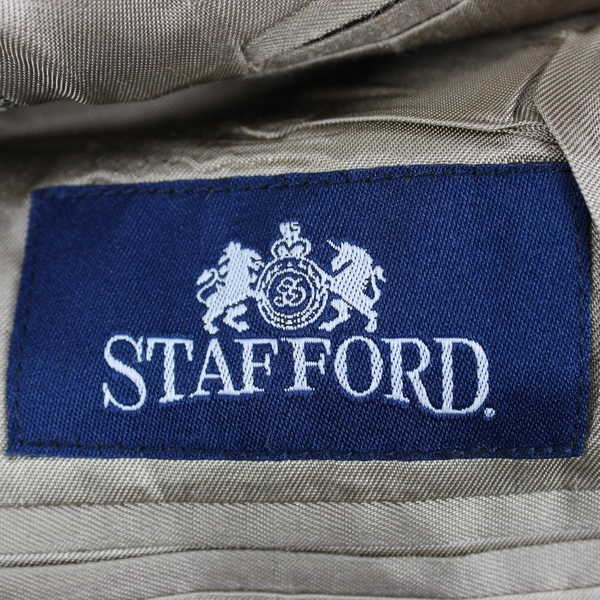 Stafford Men's 44R Brown Herringbone Wool Classic Fit Suit Jacket