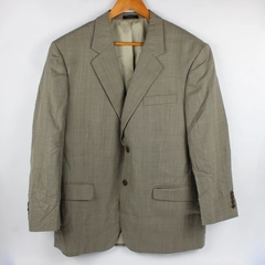 Jones New York Men's 44R Brown 100% Wool Glen Plaid Suit Jacket