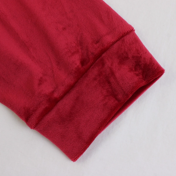 Blair Women’s PXL Long Sleeve Red Velour Rhinestone Collared Sweater