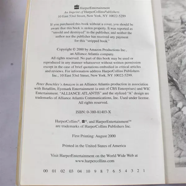 Peter Benchley's Amazon The Ghost Tribe Paperback 2000 Adventure Novel