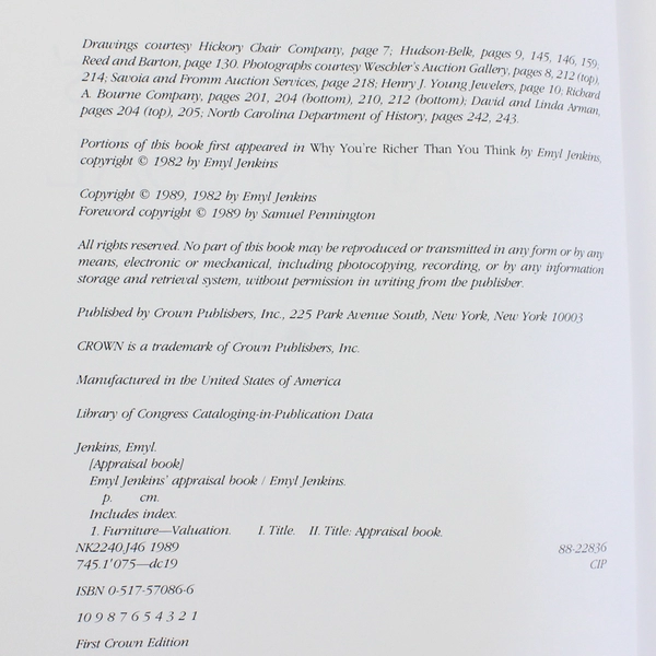 Emyl Jenkins' Appraisal Book by Emyl Jenkins (1989, Hardcover)