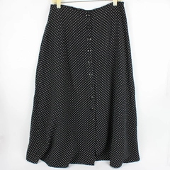 Dress Barn Black with White Polka Dot Button-Up Skirt Women's Size 14/16