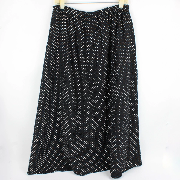 Dress Barn Black with White Polka Dot Button-Up Skirt Women's Size 14/16