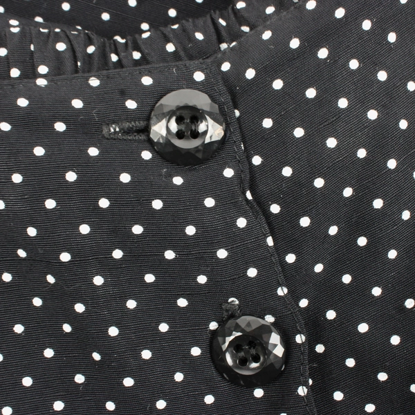 Dress Barn Black with White Polka Dot Button-Up Skirt Women's Size 14/16