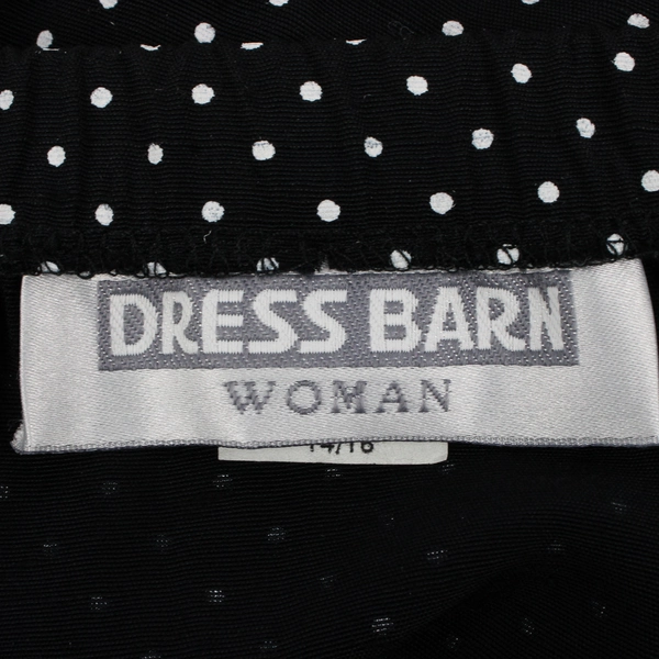 Dress Barn Black with White Polka Dot Button-Up Skirt Women's Size 14/16