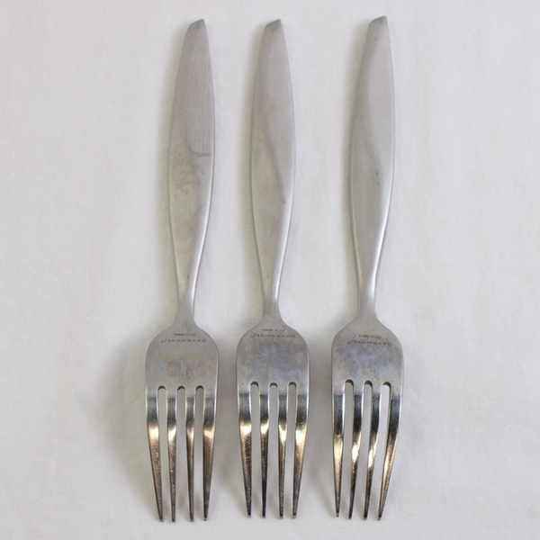 Lot of 3 Retroneu Roadway Stainless Steel 18/10 Dinner Forks 8 Inches