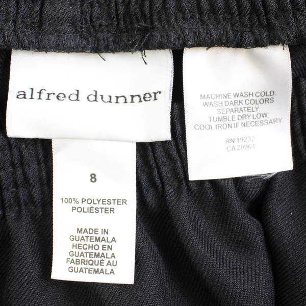 Alfred Dunner Solid Black Pull-On Dress Pants Women's Size 8