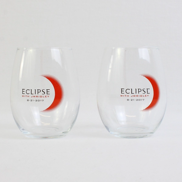 Set of 2 2017 Eclipse with J Wrigley Vineyards Stemless Wine Glass
