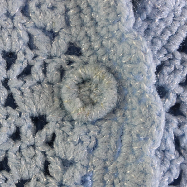 Handmade Knit Crochet Powder Blue Sweater Vest Women's Size 1X FLAWED