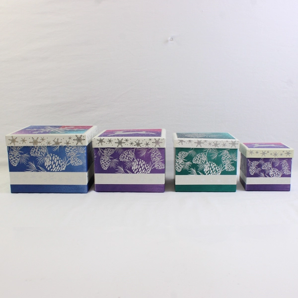 Barrington Studios Set of 4 Nesting Christmas Gift Boxes
