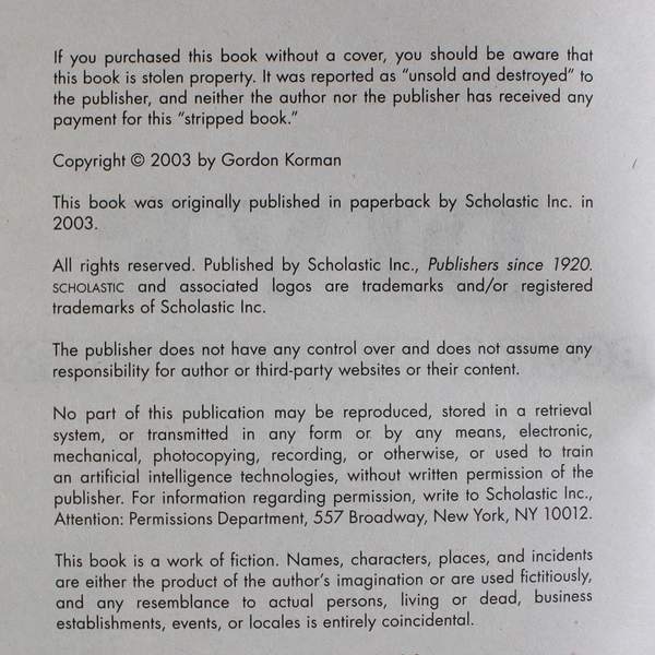 Dive Book #1: The Discovery by Gordon Korman, 2025 SC Scholastic 