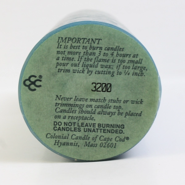 Colonial Candle Of Cape Cod Jade Color Eucalyptus Scented Pillar Candle S3959