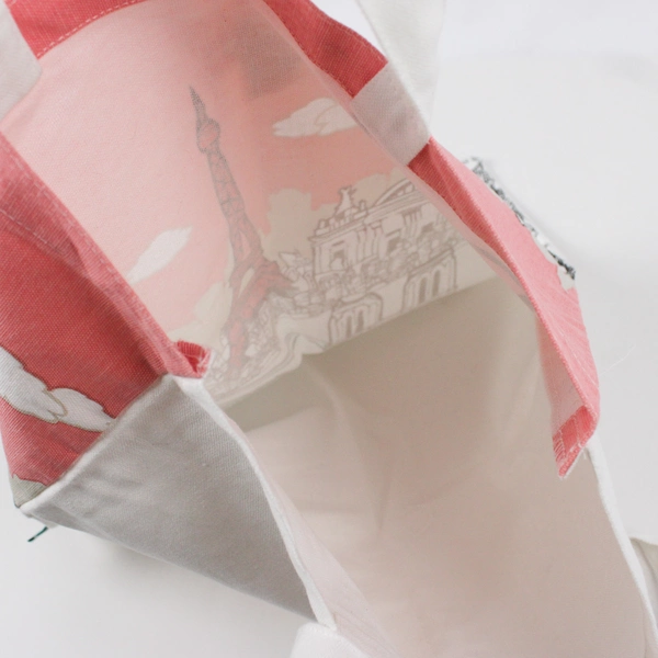 Enesco "Paris" Eiffel & City Pattern Canvas Tote Bag Shoulder 100% Cotton