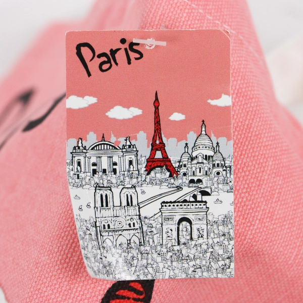 Enesco "Paris" Eiffel & City Pattern Canvas Tote Bag Shoulder 100% Cotton