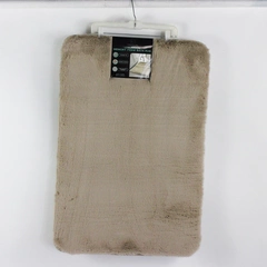 Essential Spa Faux Fur Memory Foam Bath Rug Beige 24"x36" 