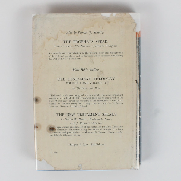 Vintage The Old Testament Speaks By Samuel J Schultz 1960 Hardcover Dust Jacket