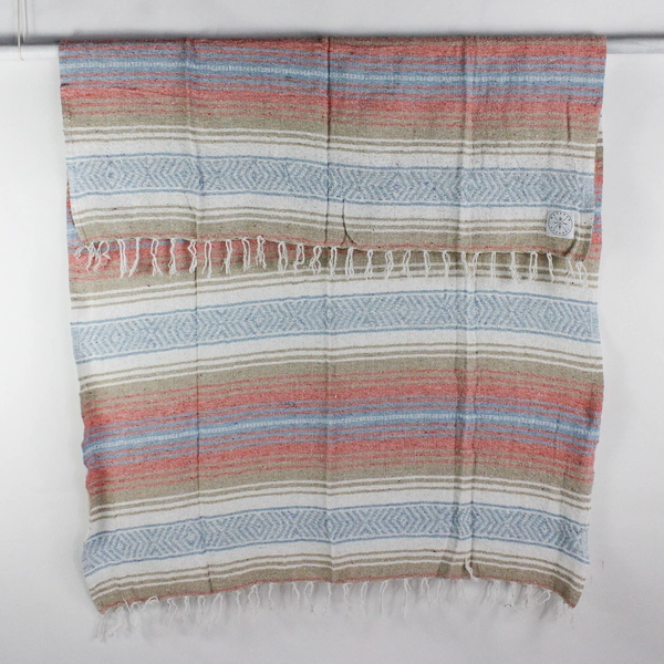 Wakened Apparel Hand Woven/Dyed Cotton Blanket Multicolored