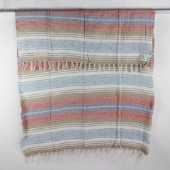 Wakened Apparel Hand Woven/Dyed Cotton Blanket Multicolored