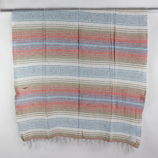 Wakened Apparel Hand Woven/Dyed Cotton Blanket Multicolored